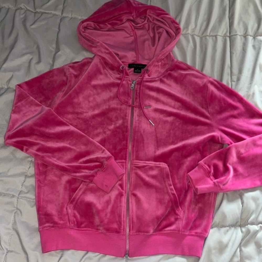 Sanctuary Velour Zip Hoodie size M